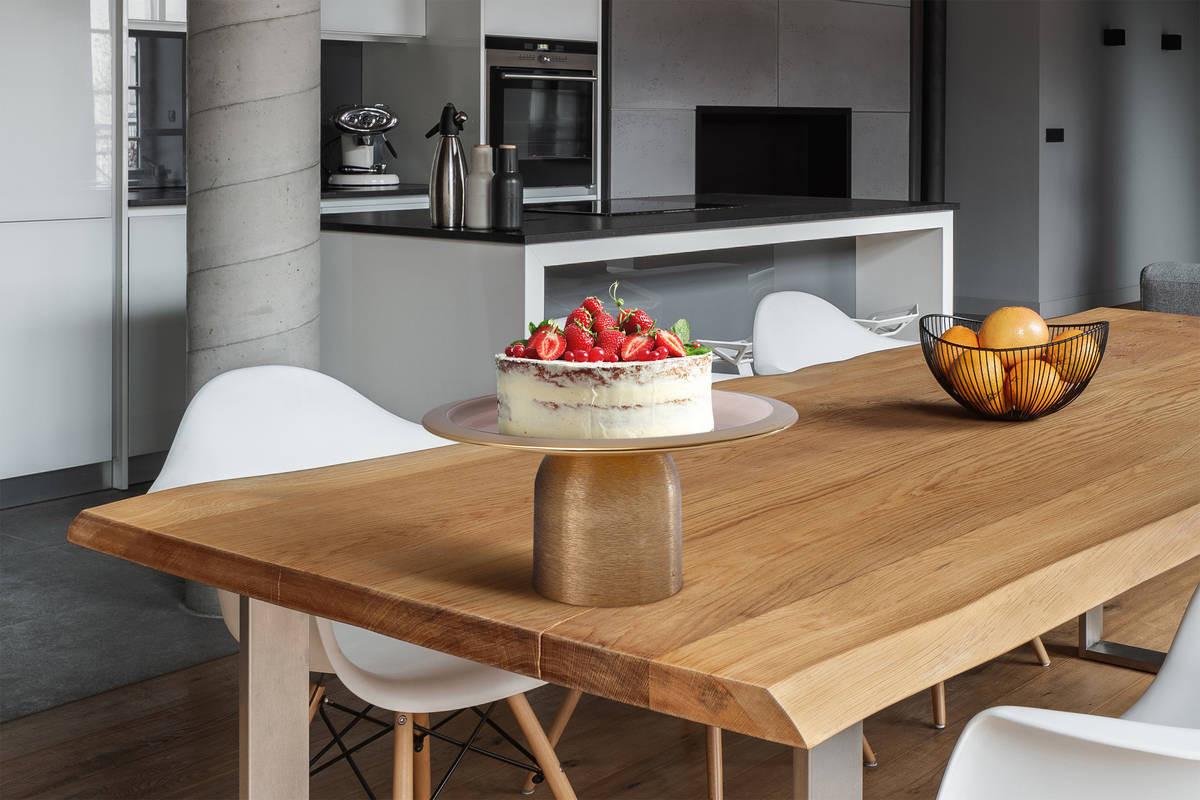 TORTENPLATTE KUCHENPLATTE ART DECO 325 - Goldfarben/Rosa, Trend, Metall (29/14cm) - Kayoom