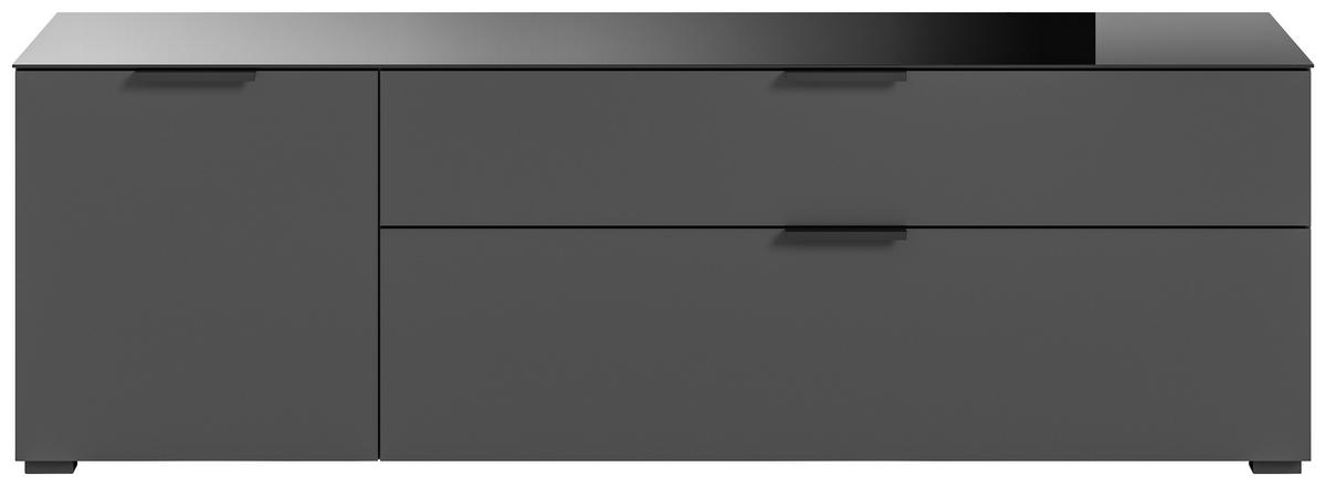 Lowboard Ray ca. 160x51 cm Anthrazit - Anthrazit, Design, Glas/Holzwerkstoff (160/51/40cm) - Livetastic