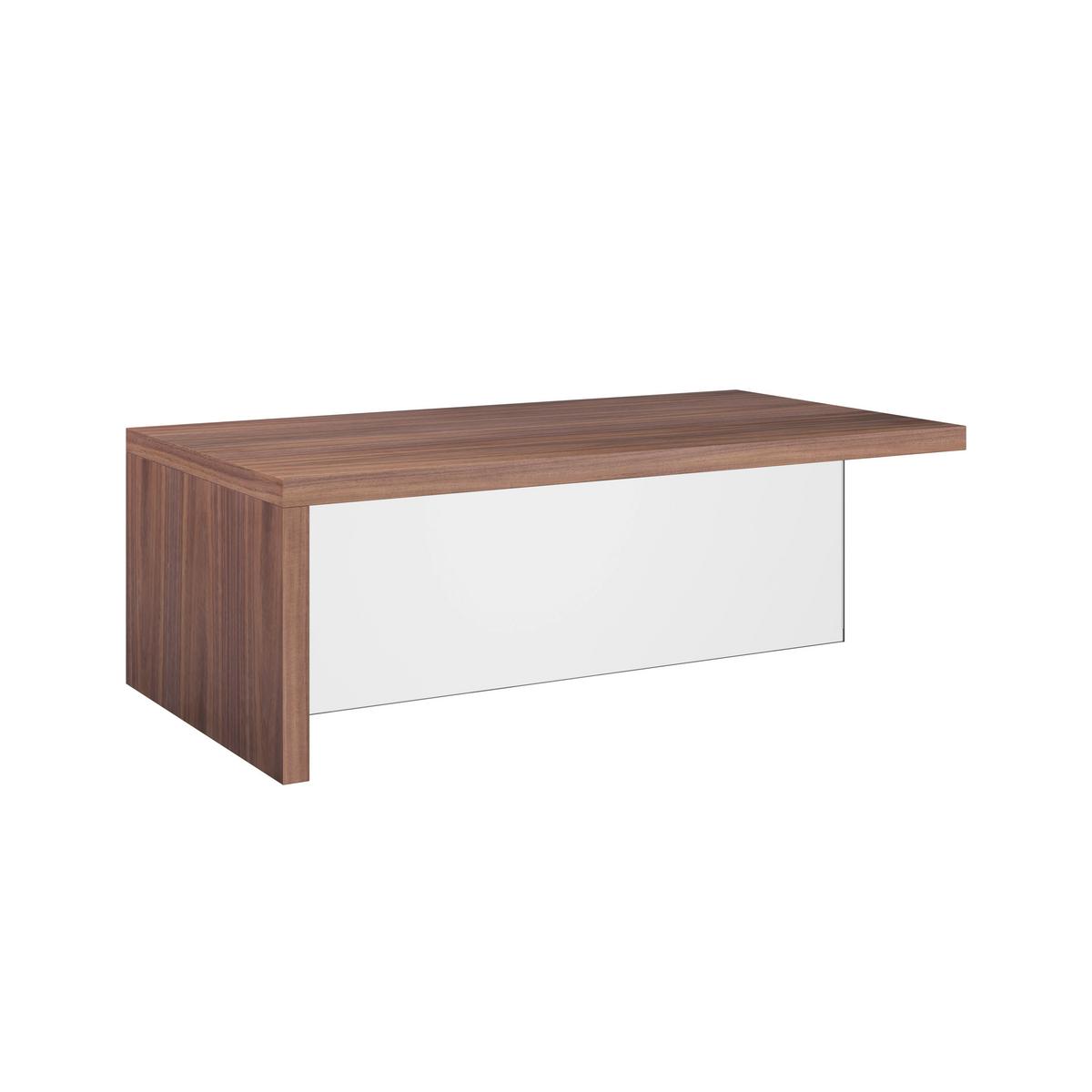 Couchtisch Nayla Walnussfarben MDF/Glas - Klar/Walnussfarben, MODERN, Glas/Holz (110/38/60cm)
