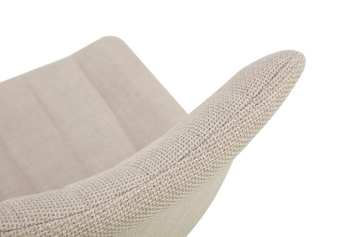 Set Stolov Lotta, Krem Barva, 2 Kos - črna/krem barve, Moderno, kovina/tekstil (53/86/59cm) - MID.YOU