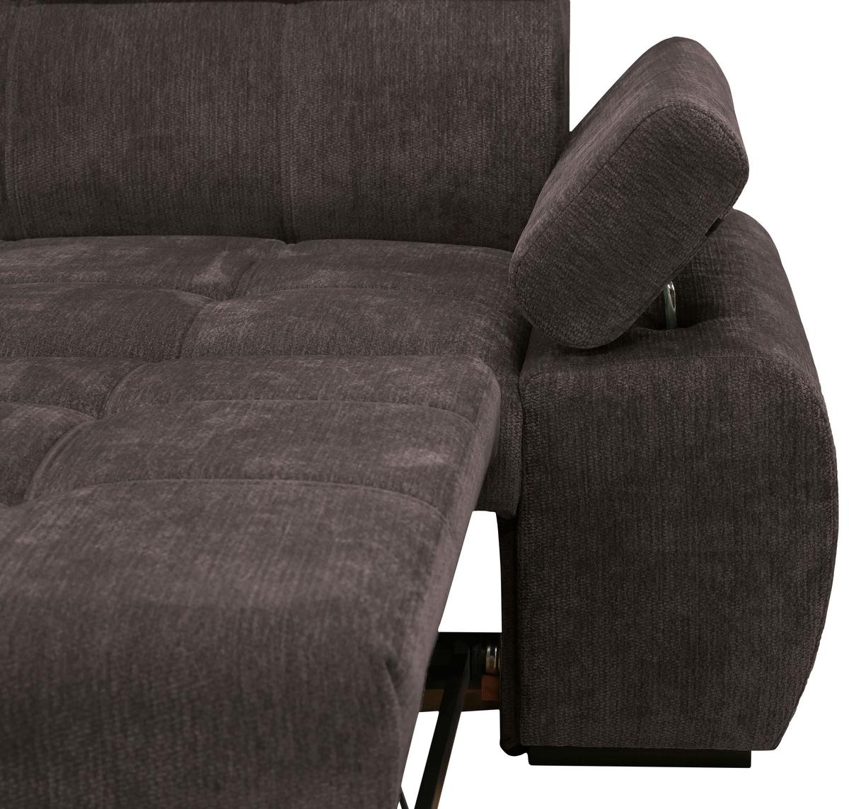 Kutna Garnitura Vegas - tamno smeđa/crna, Design, drvo/tekstil (173/294cm) - Modern Living