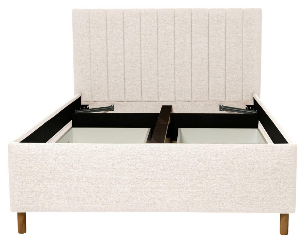 Polsterbett Talio Beige ca. 140x200cm - Eichefarben/Beige, KONVENTIONELL, Holz/Holzwerkstoff (140/200cm) - Mömax