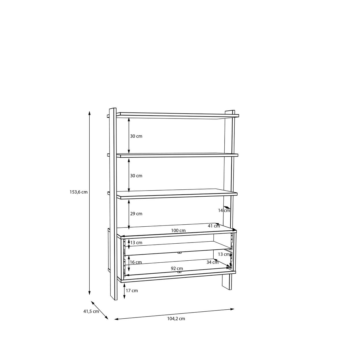 Regal Whenua - boje hrasta/boje kadulje, Moderno, drvni materijal (104,2/153,6/41,5cm) - Mömax