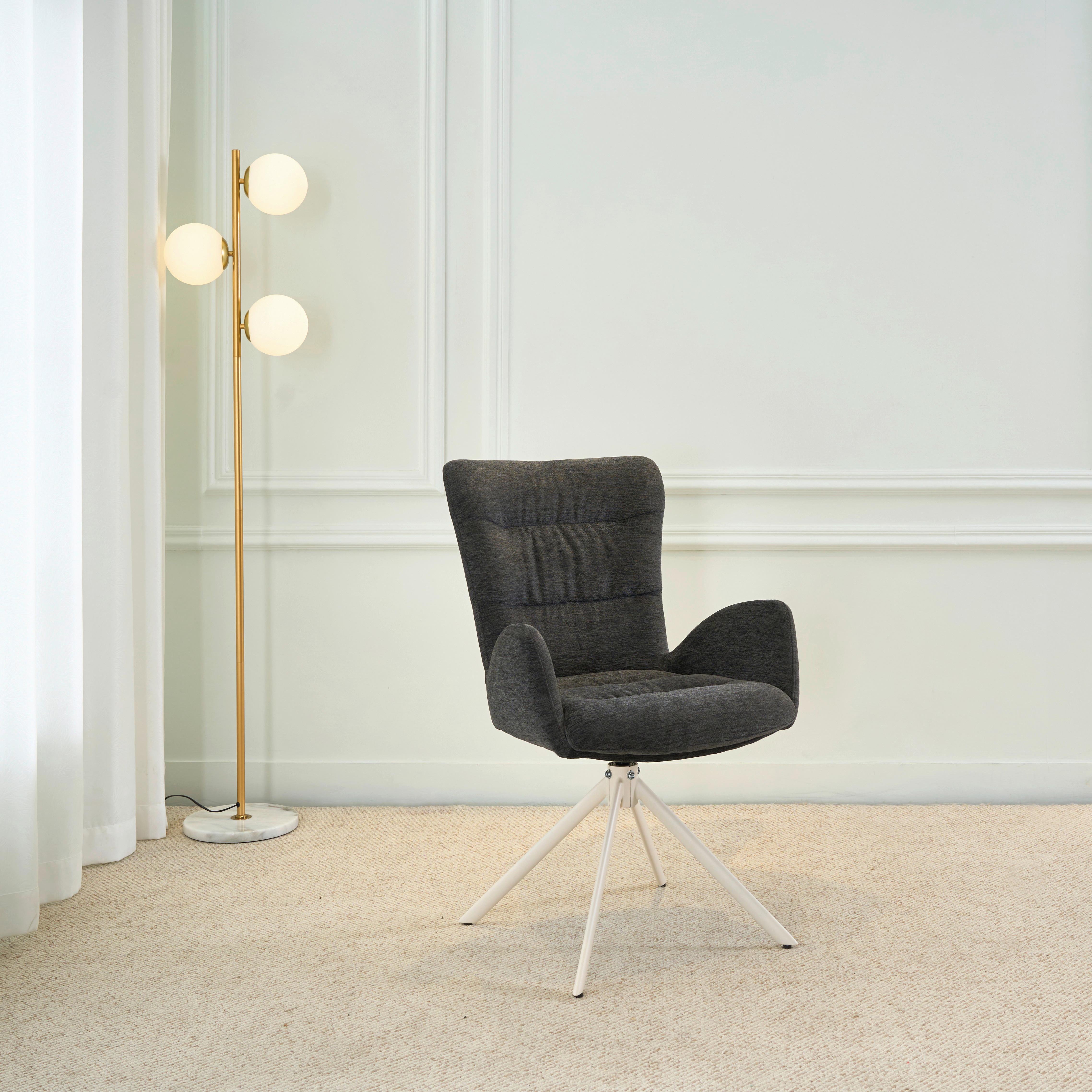 STOL MED ARMSTÖD STELLA - beige/grå, Design, metall/textil (58/91/65cm) - Mömax
