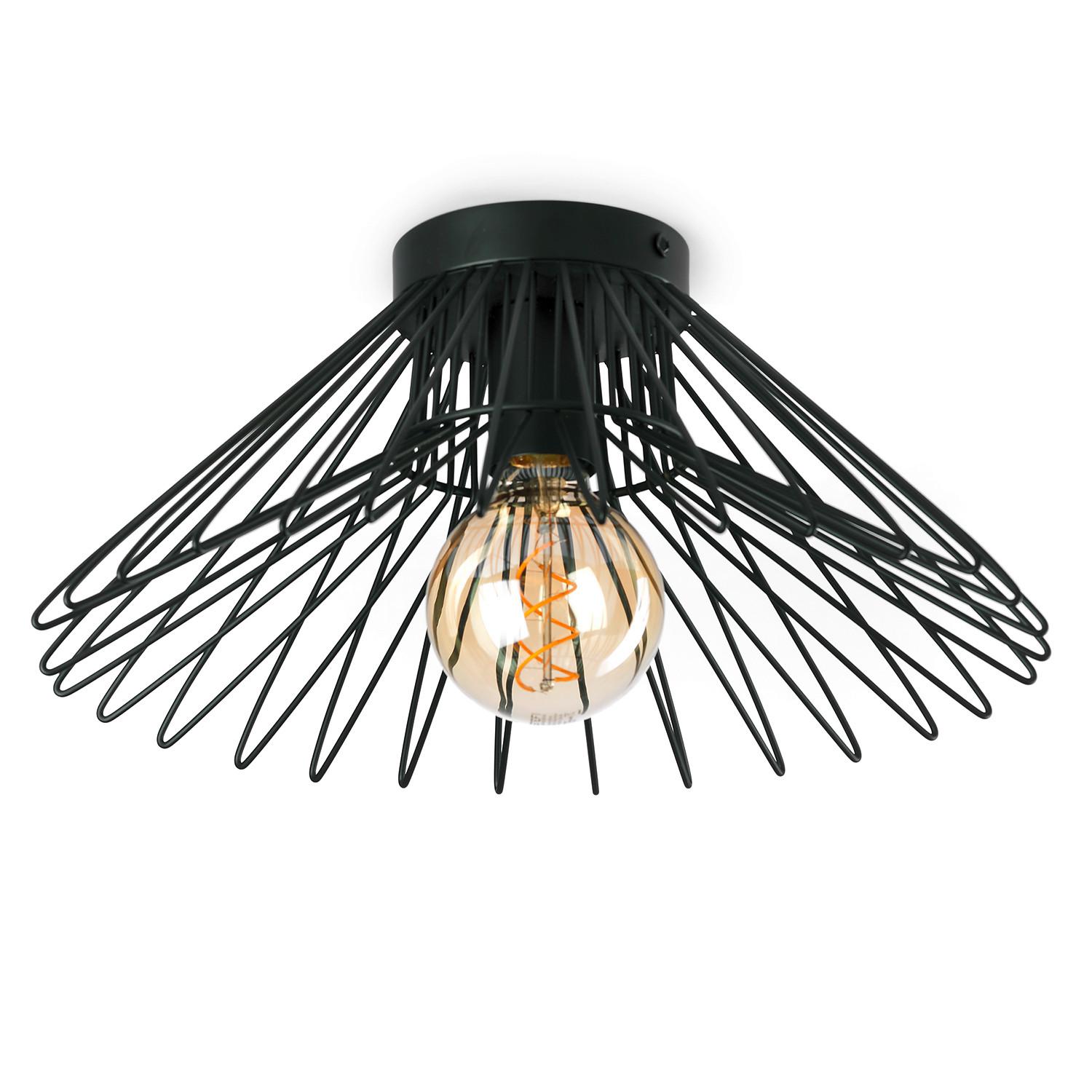 Deckenleuchte Duccio Schwarz max. 22 Watt - Schwarz, Design, Metall (40/18cm)