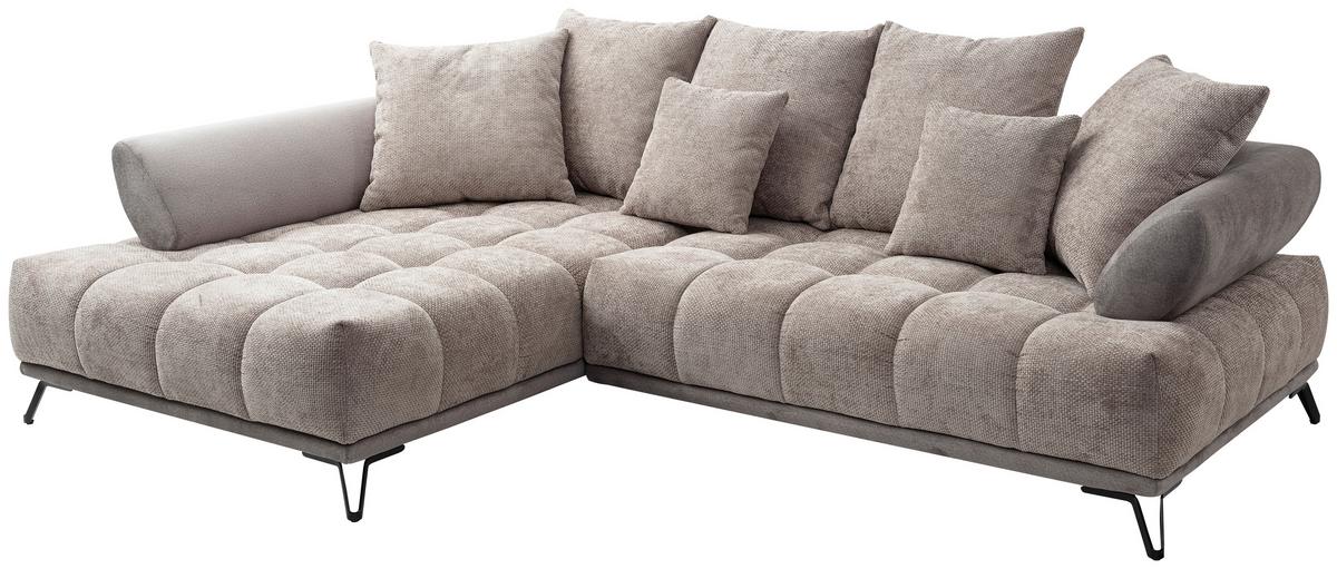 Ugaona Garnitura Largo N - crna/sivobraon, Moderno, tekstil/metal (184/262cm) - Modern Living