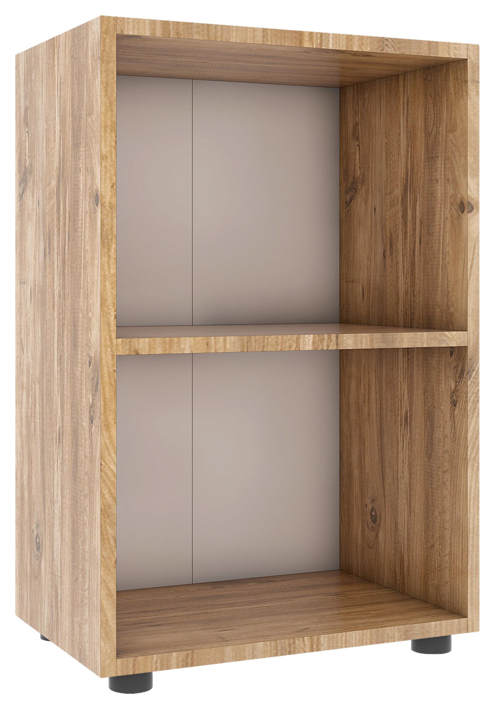 Regal Ulas 2, Hrast - črna/medeni hrast, Moderno, umetna masa/leseni material (49/74/32cm) - MID.YOU