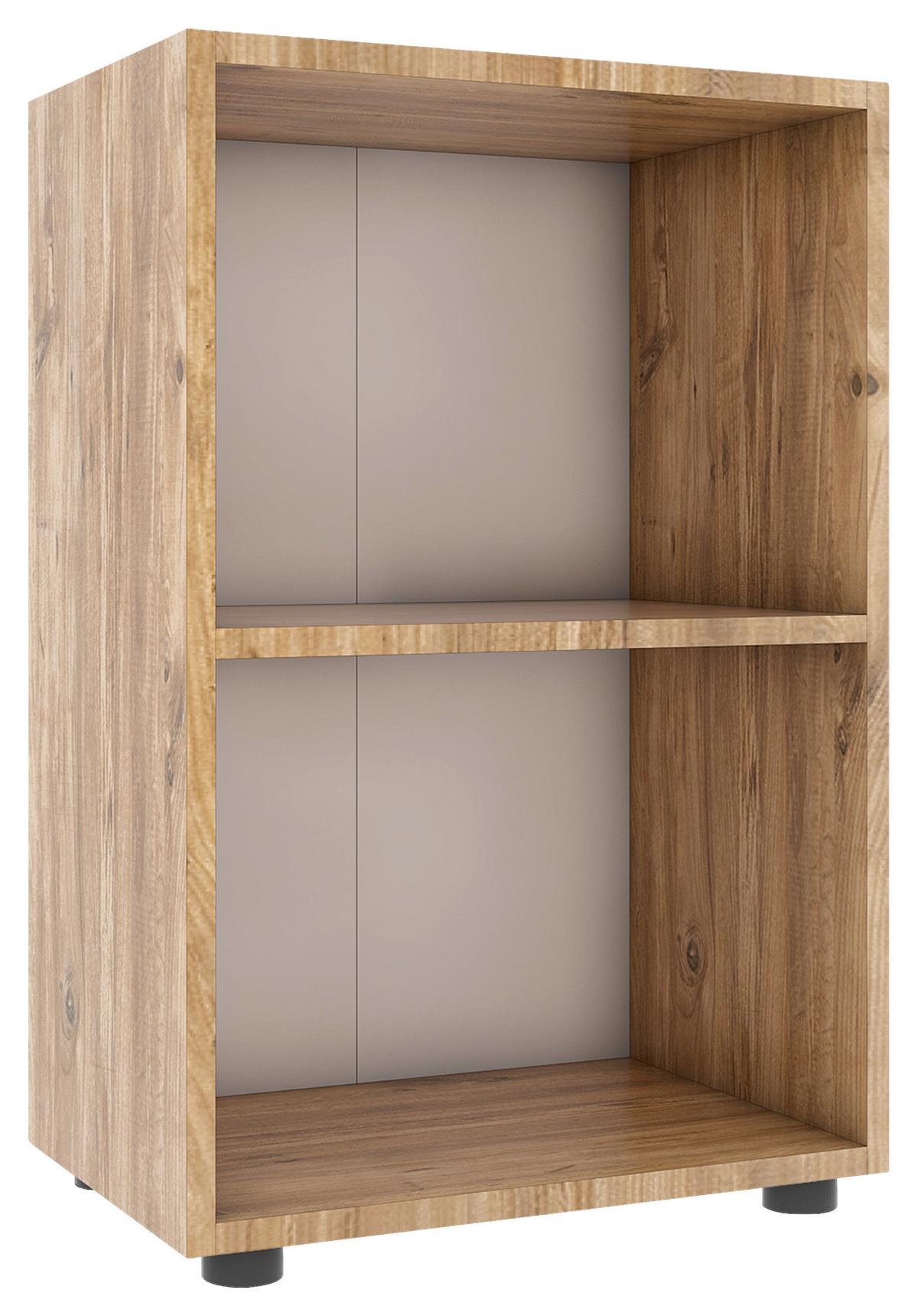 Regal Ulas 2, Hrast - črna/medeni hrast, Moderno, umetna masa/leseni material (49/74/32cm) - MID.YOU