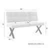 SITTBÄNK NOVA - ljusgrå/svart, Modern, metall/trä (140/97/64cm) - Bessagi Home