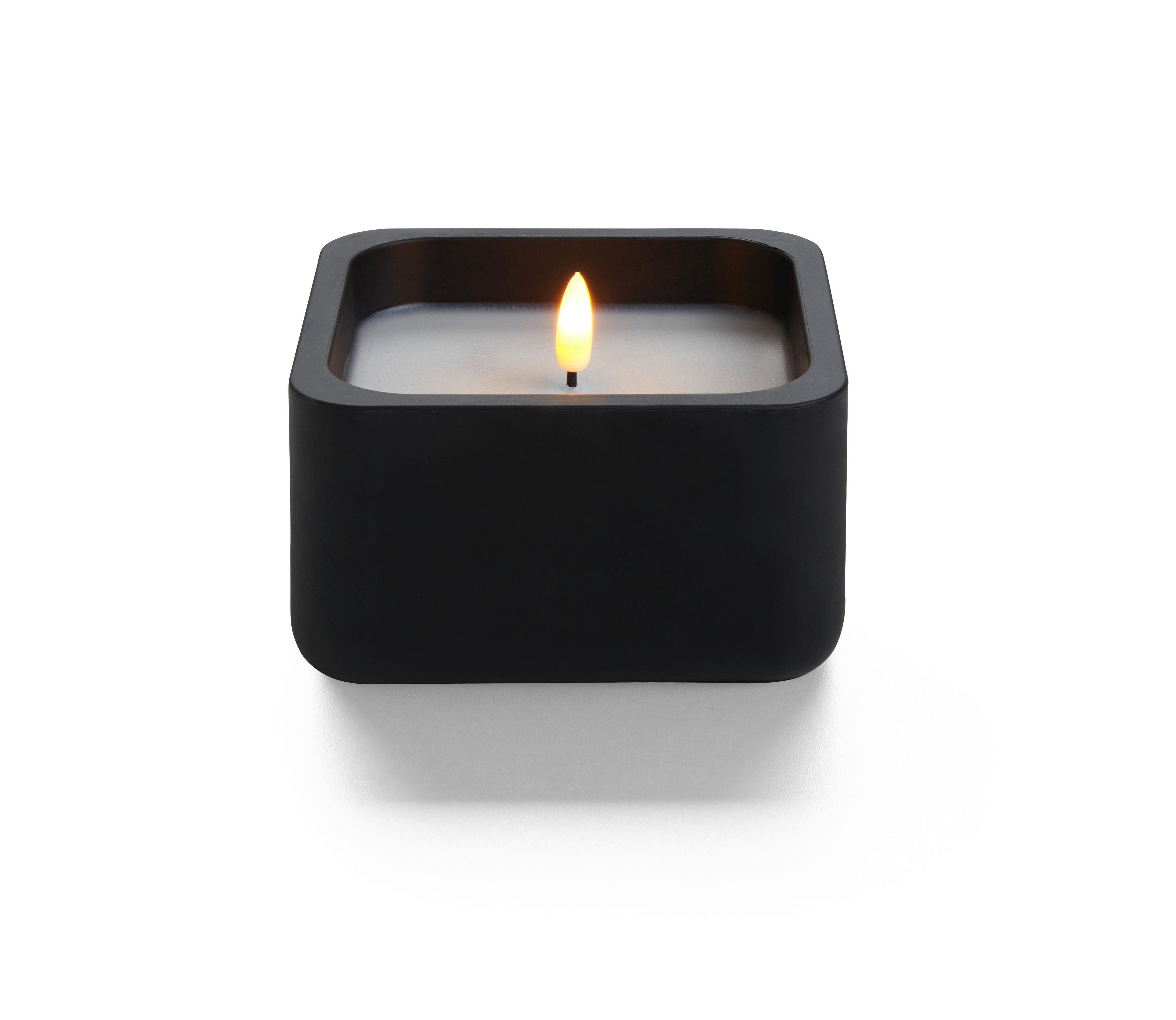 Led-kerze In Dunkelgrau/weiss - Weiss/Schwarz, Basics, Naturmaterialien (12/6.5/12cm) - Modern Living