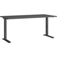 Schreibtisch Ribera in Schwarz/Graphitfarben - Graphitfarben/Schwarz, Modern, Holzwerkstoff/Metall (160/68-91/80cm) - Premium Living