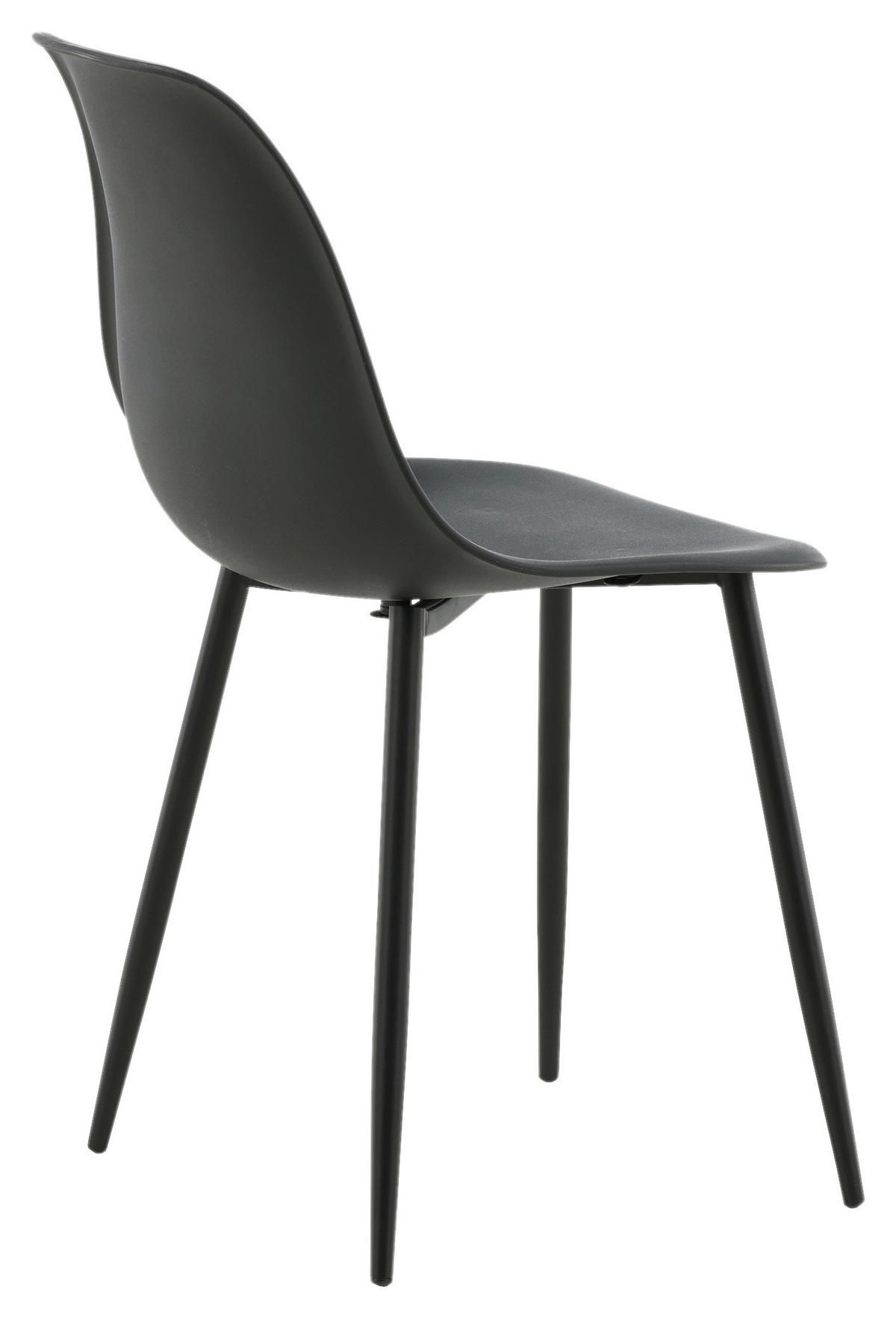 STUHL-SET POLAR - Schwarz, Design, Kunststoff/Metall (45,5/81/58cm) - Livetastic