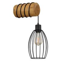 Zidna Svjetiljka Berti - smeđa/crna, Design, drvo/metal (16/27/59cm) - Globo