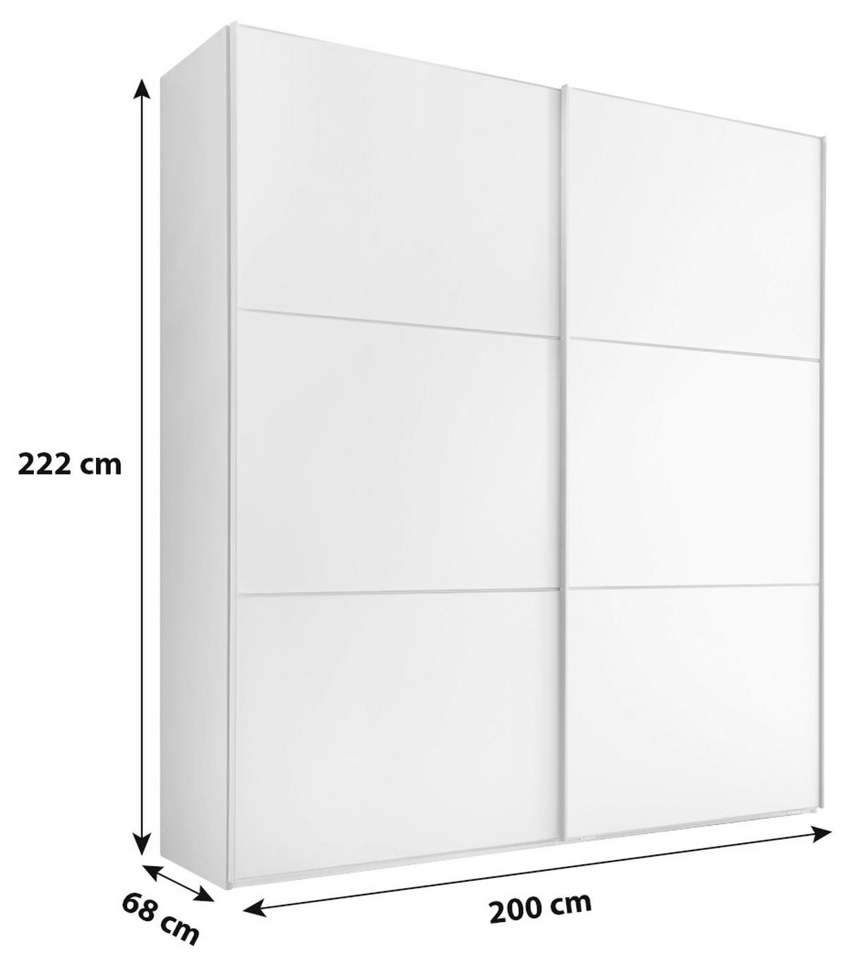 Ormar S Kliznim Vratima Includo - bijela/boje aluminija, Moderno (200/222/68cm) - Premium Living