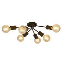 Deckenleuchte Dance Schwarz max. 60 Watt - Schwarz, Basics, Metall (52/52/15cm)