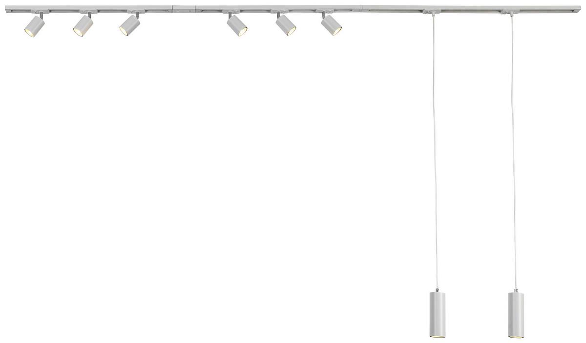 SYSTEM SZYNOWY BINE - biały/kolor chromowy, Trend, tworzywo sztuczne/metal (262cm) - Novel