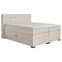 Boxspringbett Madeira in Creme ca. 200x200cm - Creme, KONVENTIONELL, Textil (200/200cm) - Premium Living