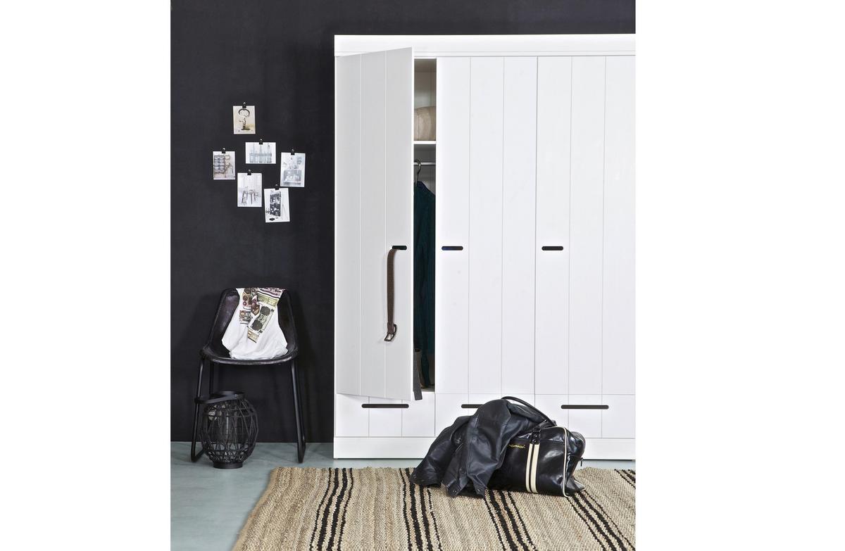Drehtürenschrank Connect Weiß - Weiß, Design, Holz (140/195/53cm) - Livetastic