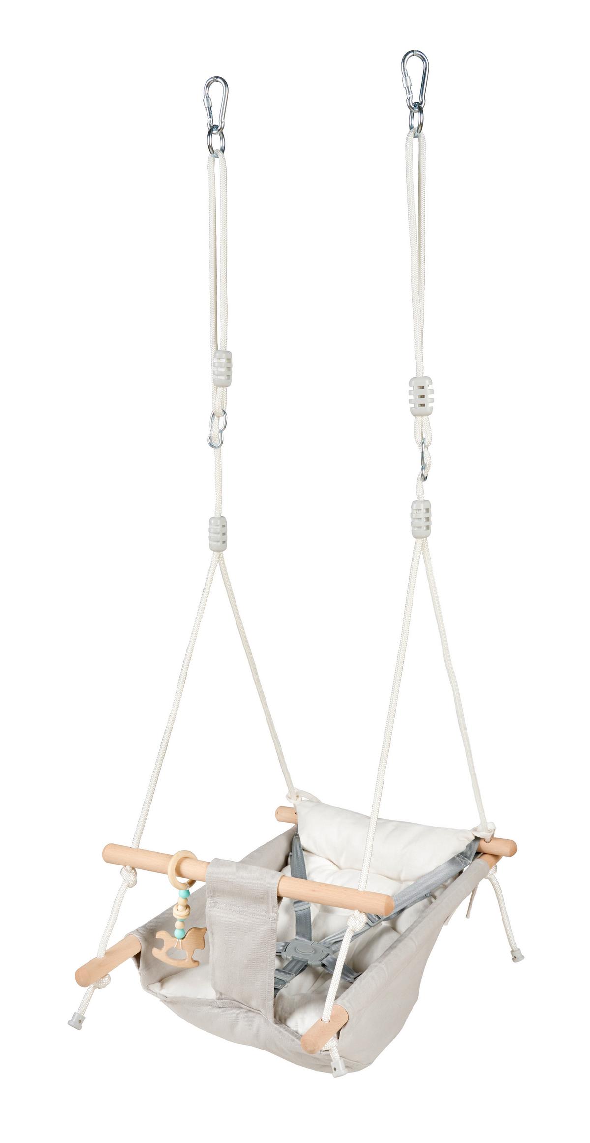 HUŚTAWKA DLA DZIECI ENJOY - kolor naturalny/biały, Basics, tworzywo sztuczne/metal (45/70/170cm) - My Baby Lou
