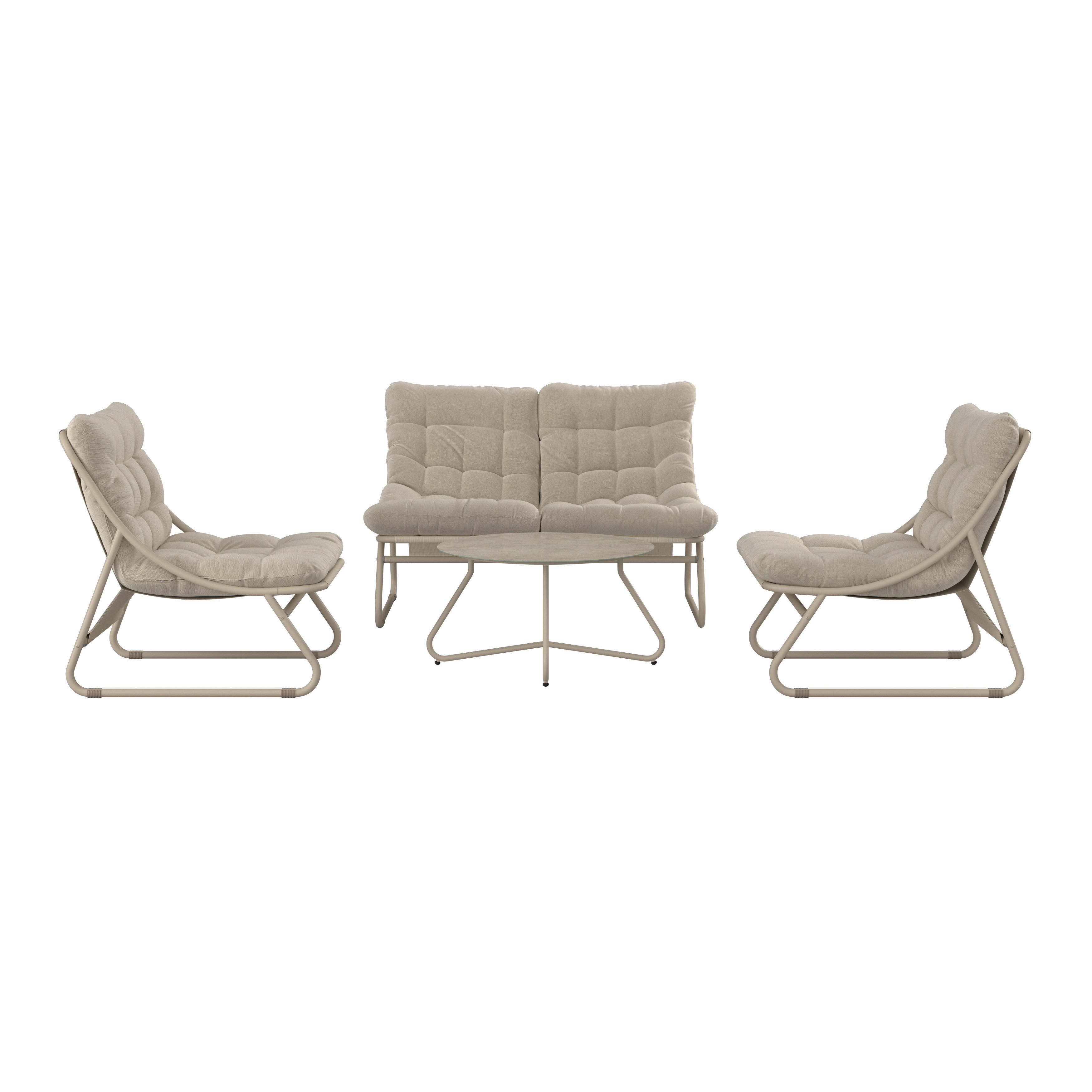Set grădină Samba - bej, Modern, sticlă/metal (131/85,5/89cm) - Mömax