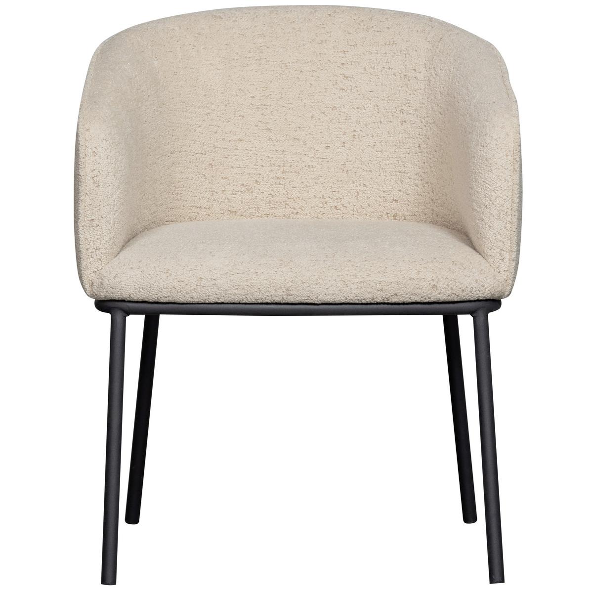 Armlehnstuhl Leon Naturfarben B: 61cm - Schwarz/Naturfarben, Design, Textil/Metall (61/77/63cm) - Livetastic