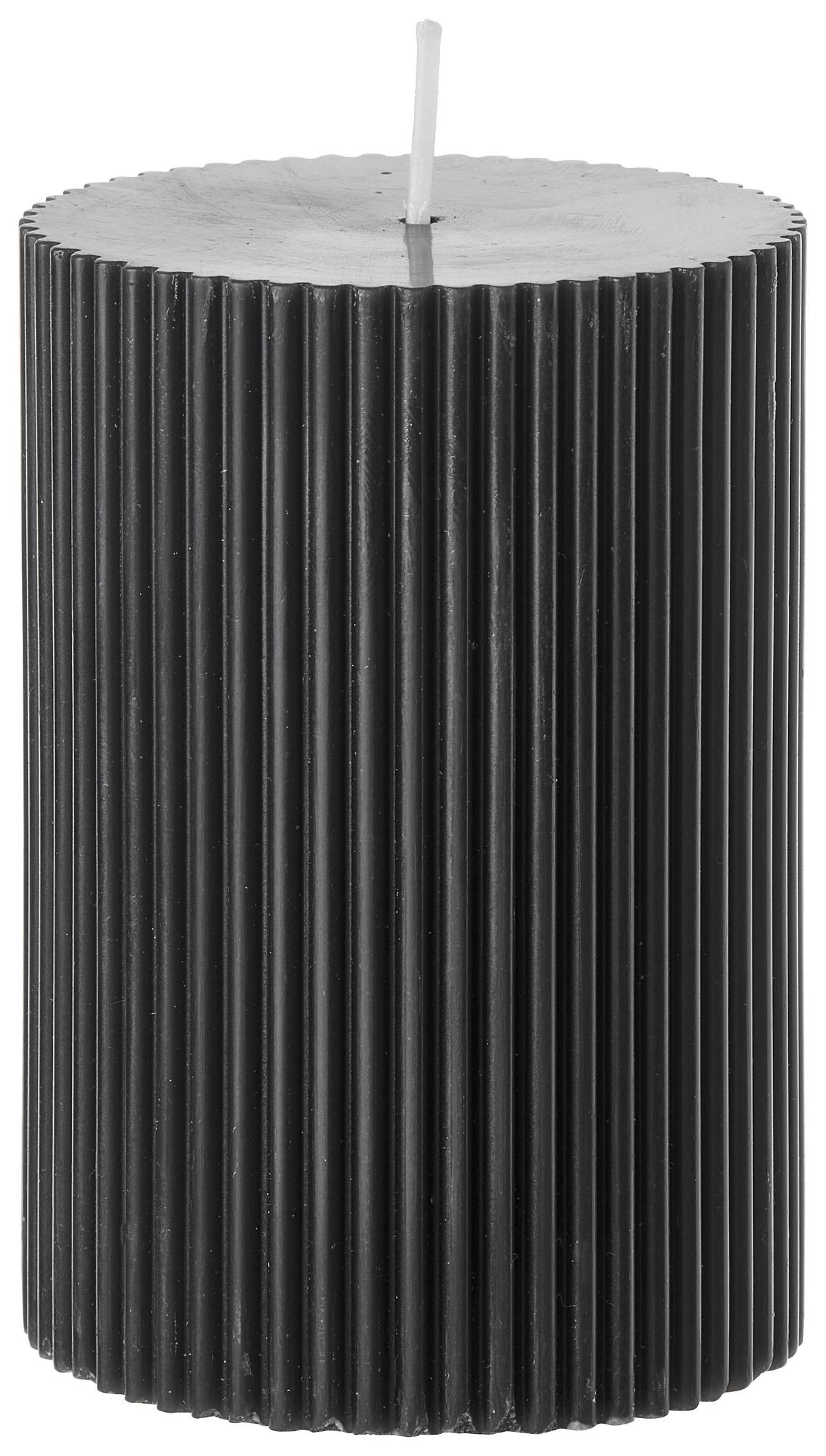 Stumpenkerze Stripes diverse Farben - Taupe/Hellrosa (7/10cm) - Premium Living