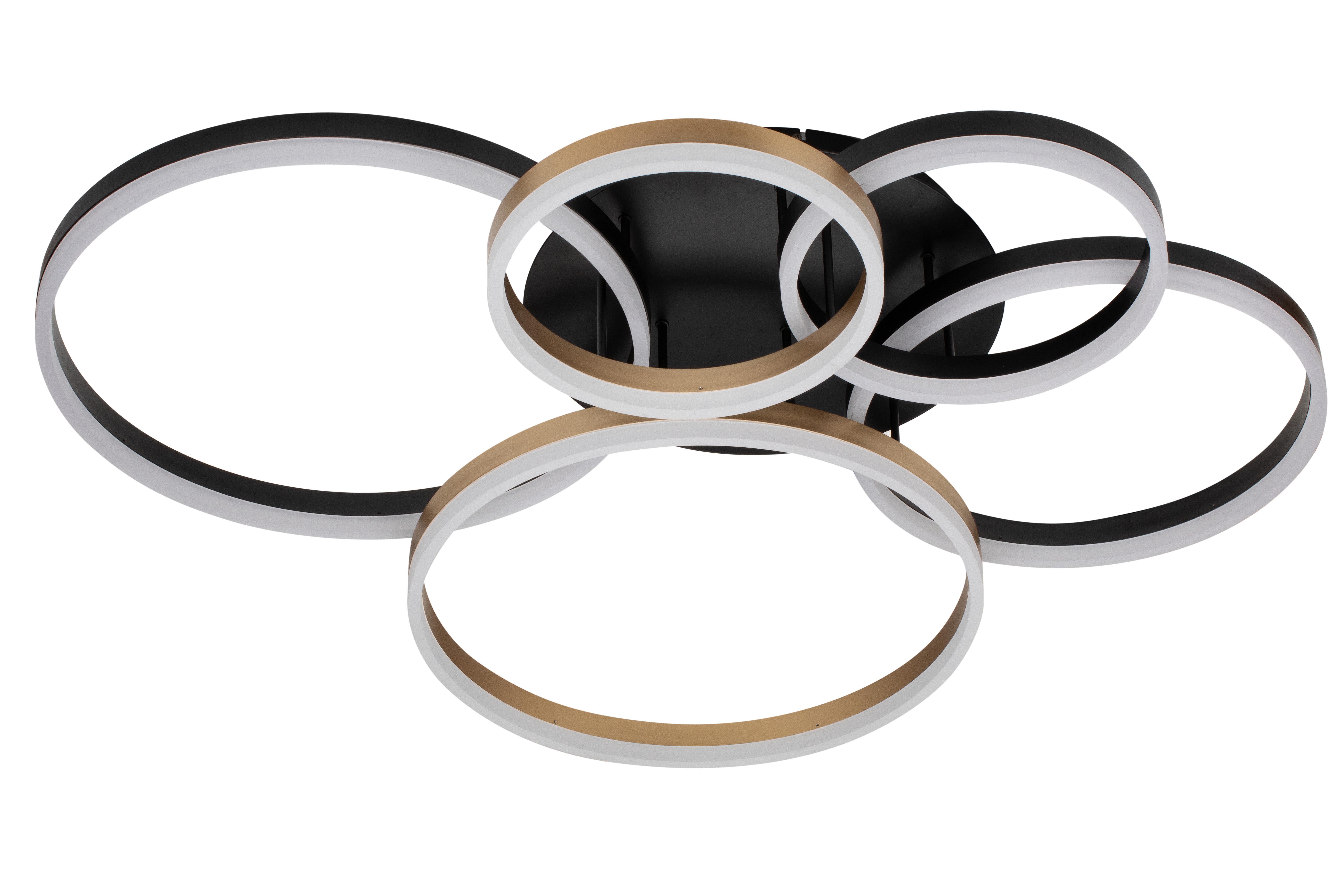 LAMPA SUFITOWA LED BISMARCK - czarny/kolor złoty, Design, tworzywo sztuczne/metal (107/87/21cm) - Dieter Knoll