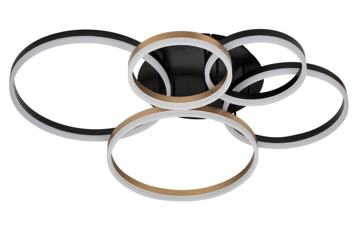 LAMPA SUFITOWA LED BISMARCK - czarny/kolor złoty, Design, tworzywo sztuczne/metal (107/87/21cm) - Dieter Knoll