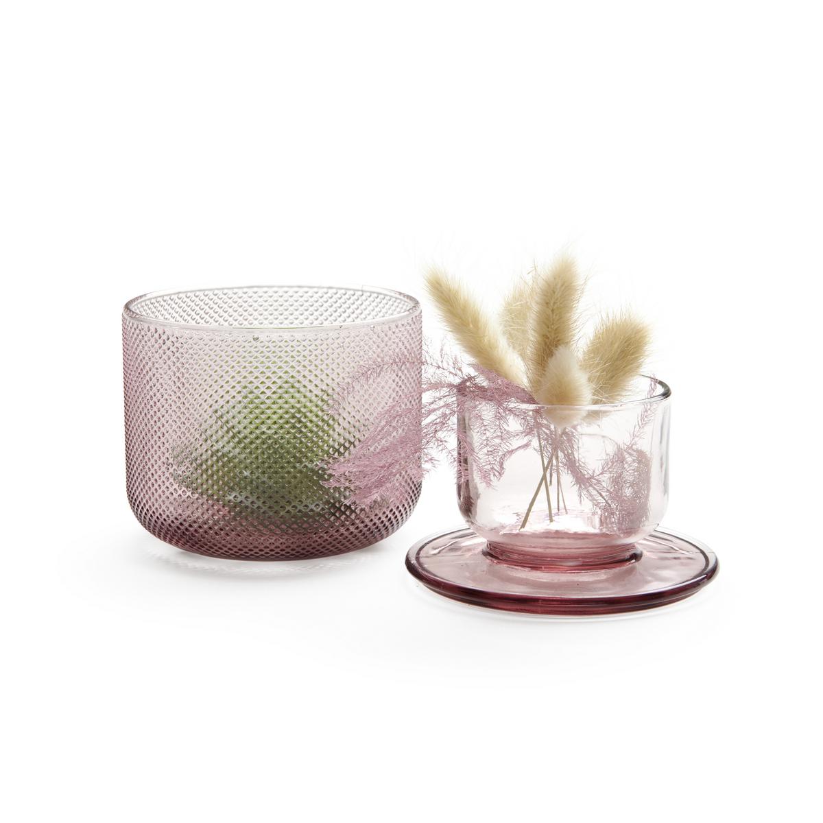 Dekodose Smoked in Rosa aus Glas - Rosa, Glas (10/14cm) - Modern Living