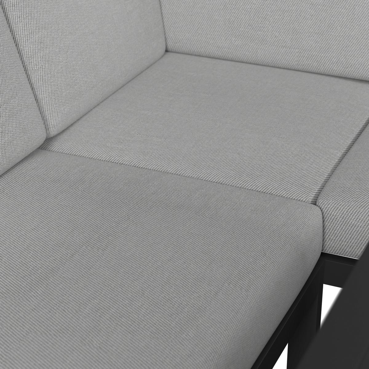 Dining-Loungeset Aruba Hellgr. /Schwarz Outdoorstoff/Metall - Hellgrau/Schwarz, MODERN, Kunststoff/Textil - Bessagi Garden