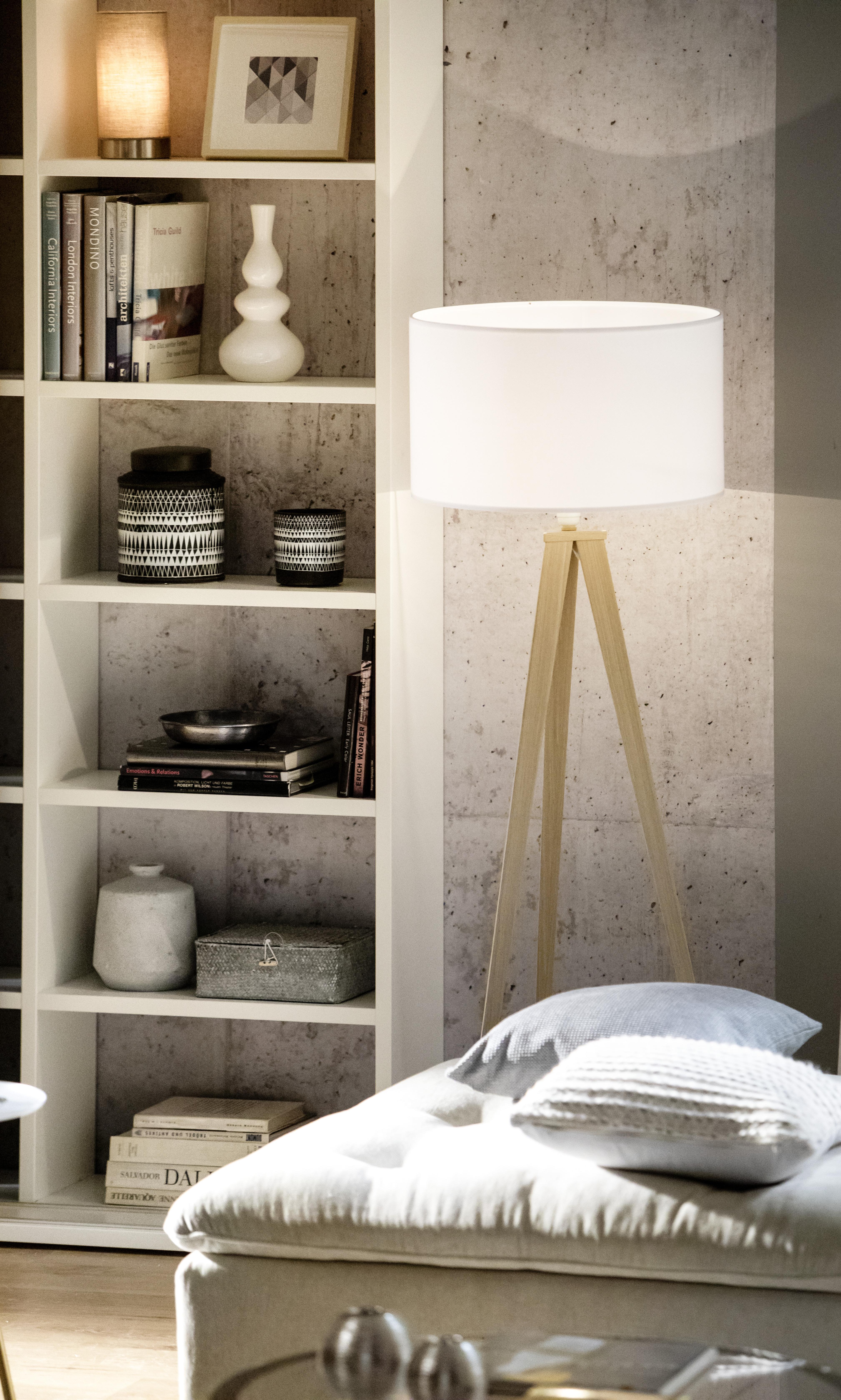 LAMPA STOJĄCA 5000806 - kolor dębowy/kolor naturalny, Konventionell, metal/tkanina (50/157cm) - Zuiver