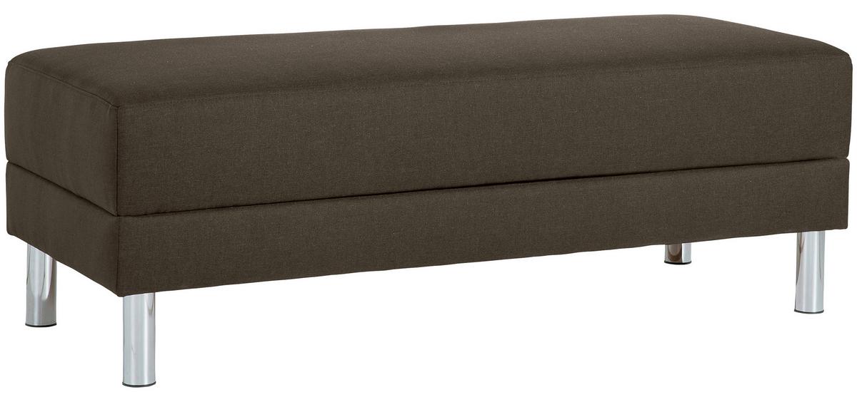 ECKSCHLAFSOFA JUST FASHION - Chromfarben/Braun, KONVENTIONELL, Textil/Metall (152/230cm) - Max Winzer