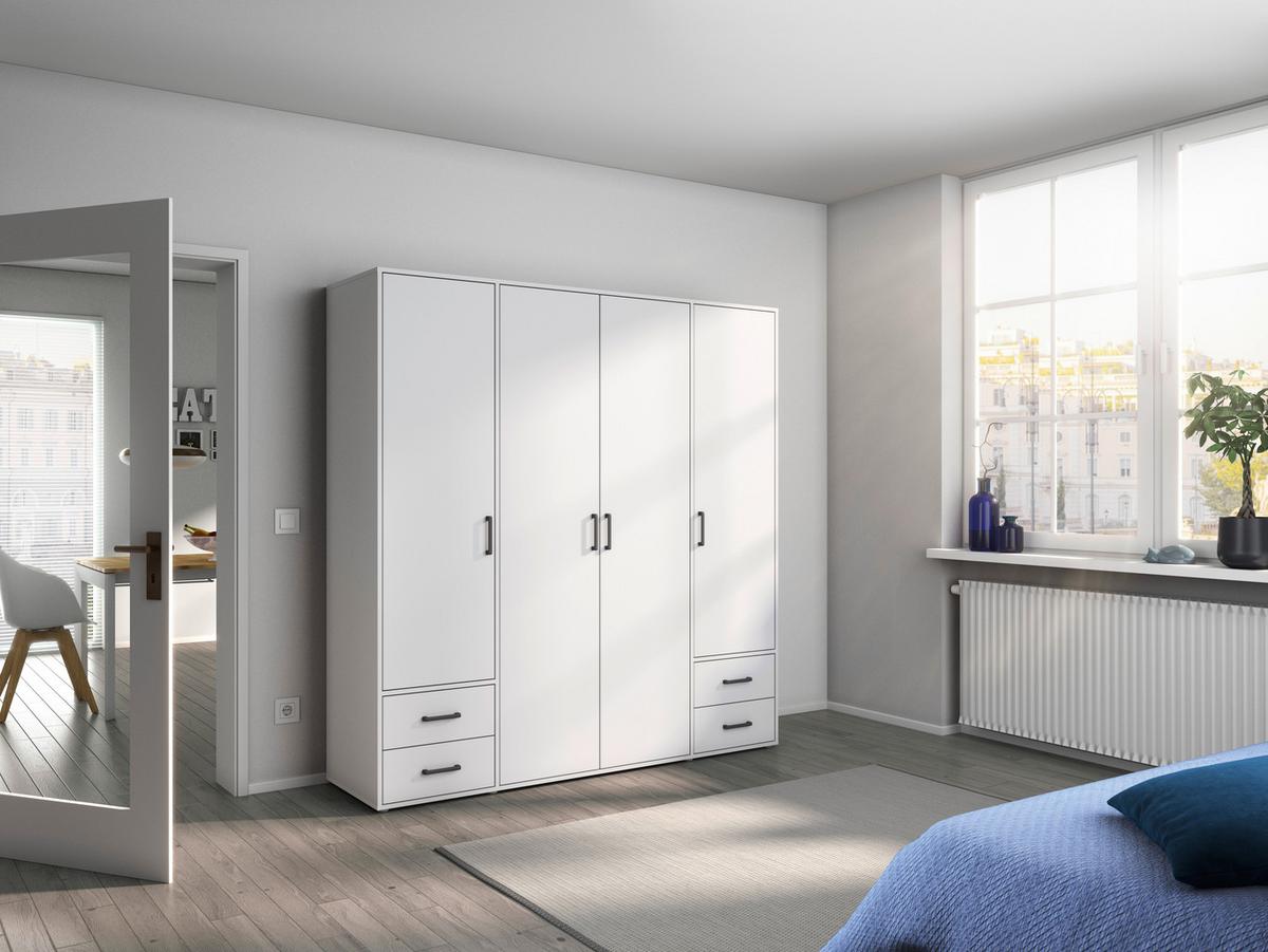 Ormar S Klasičnim Vratima Voyager - bijela/siva, Moderno, drvni materijal/plastika (187/194/53cm) - Modern Living