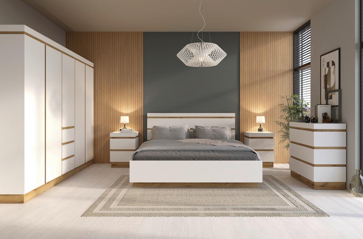 Ormar S Klasičnim Vratima Calabria - bijela/boje hrasta, Moderno, drvni materijal (264,4/211,6/60cm) - Modern Living