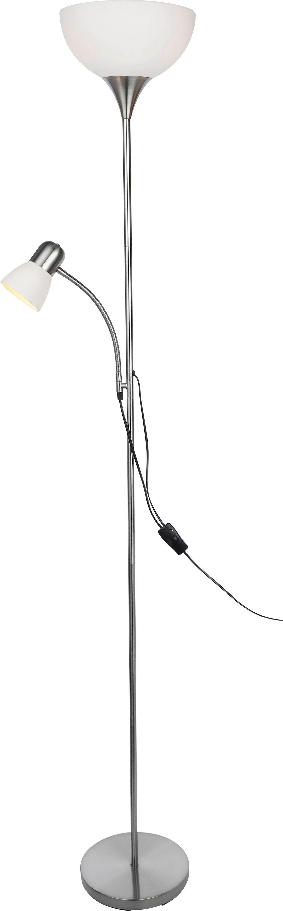 LAMPA STOJĄCA HIPPO  *SBB* - biały/kolor niklowy, Basics, tworzywo sztuczne/metal (25/181,5cm) - Boxxx