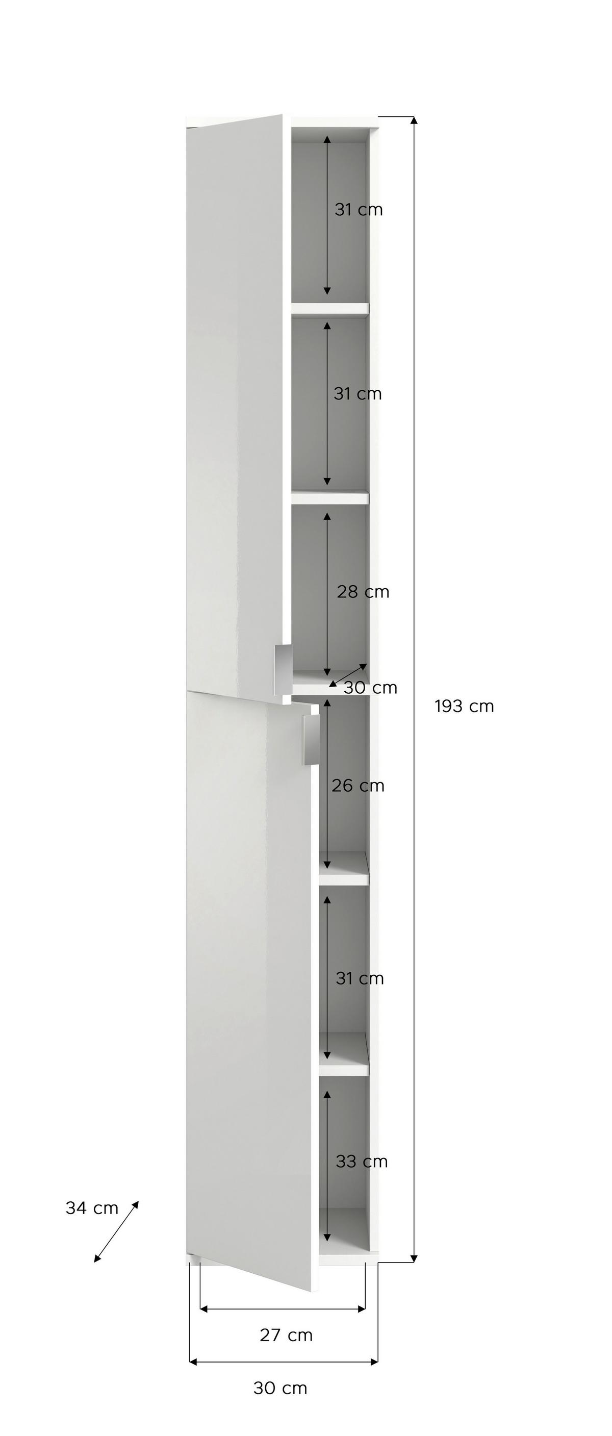Ormar Projekt X - Konvencionalno, drvni materijal/metal (30/193/34cm) - Modern Living