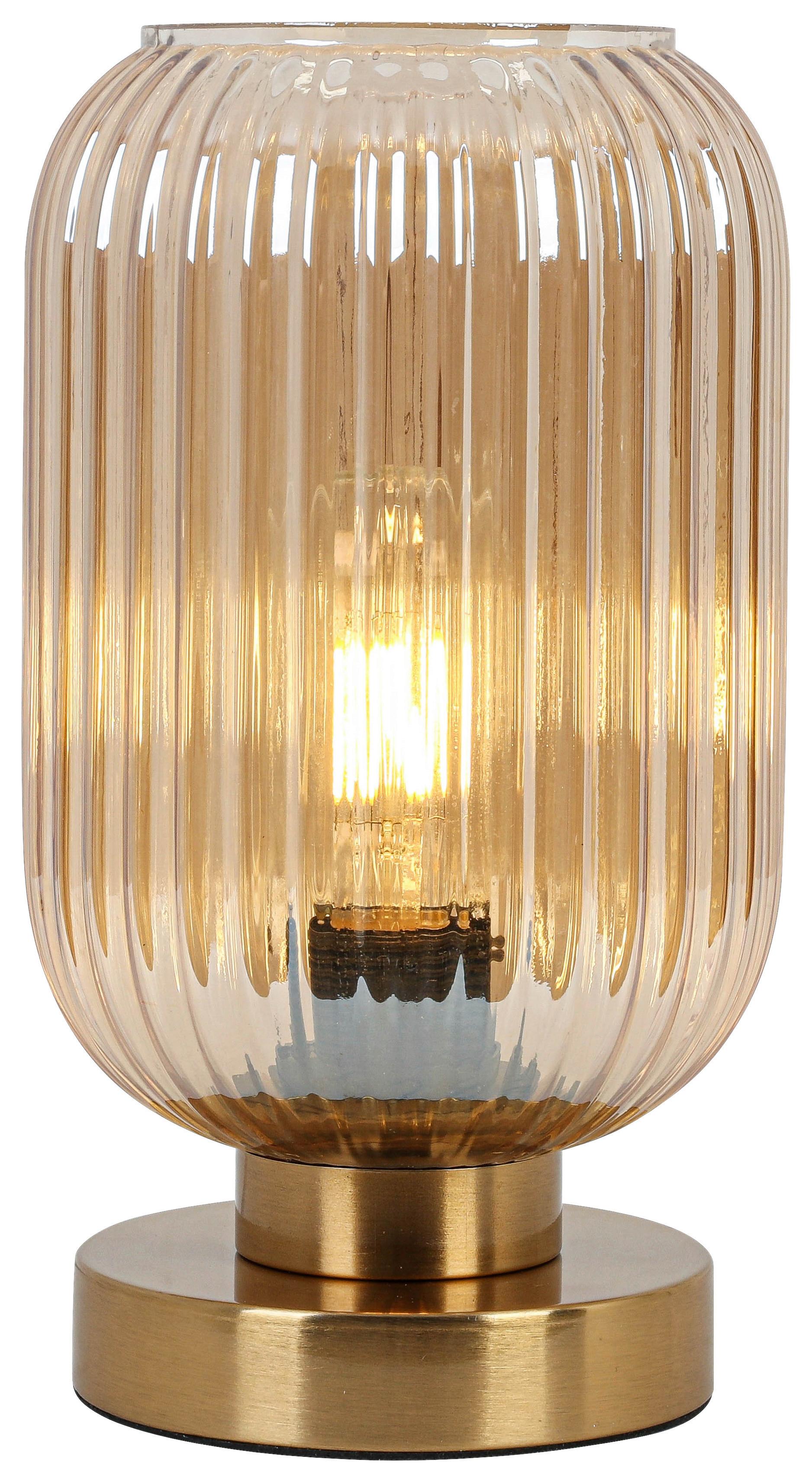 Tischleuchte Exi Messingfarben max. 25 Watt - Messingfarben, Modern, Glas/Kunststoff (14/24cm) - Mömax