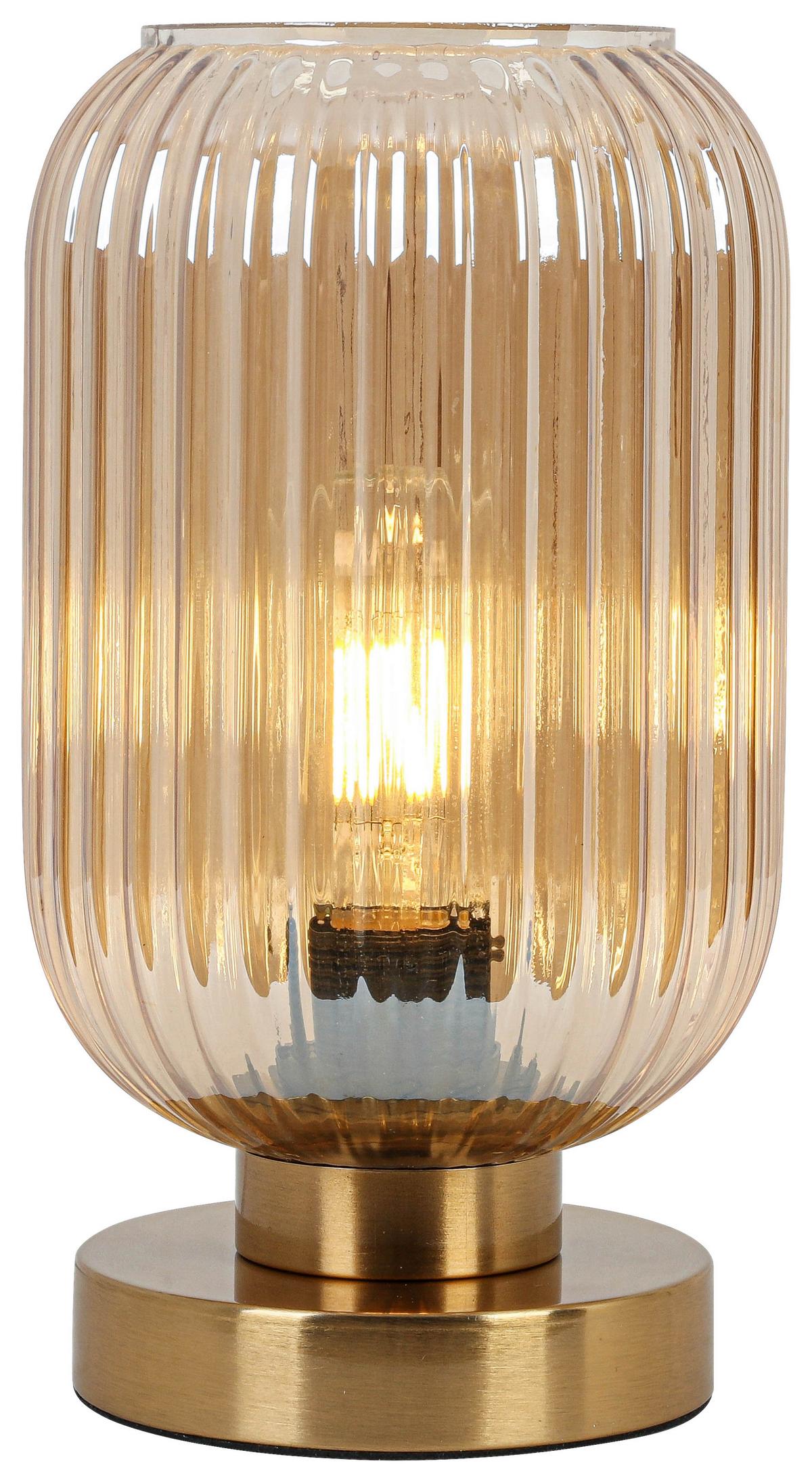 Tischleuchte Exi Messingfarben max. 25 Watt - Messingfarben, MODERN, Glas/Kunststoff (14/24cm) - Mömax