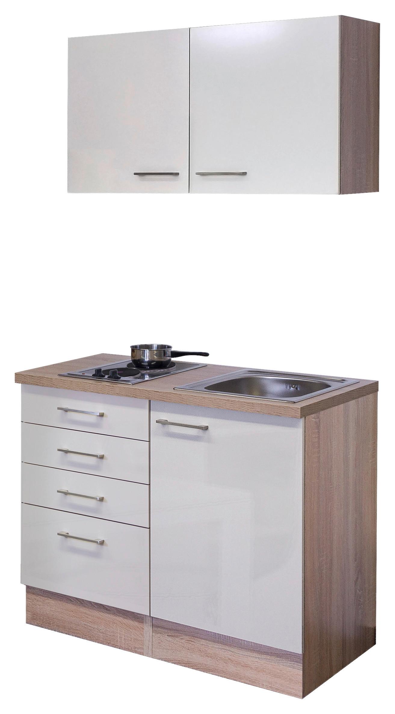 Majhna Kuhinja Z Aparati Nepal, Kašmir, Barva Hrasta - barve nerjavečega jekla/kašmir, Moderno, kovina/leseni material (100cm) - FlexWell