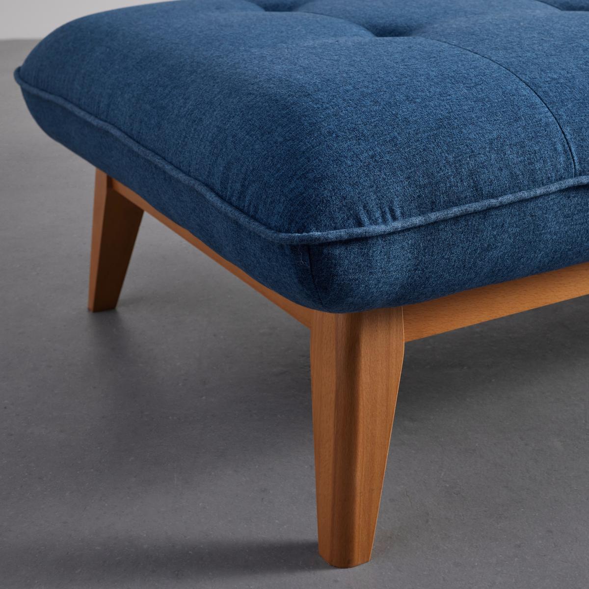 Relaxliege Liza Blau Webstoff - Blau, MODERN, Holz/Textil (129/85/78cm) - Bessagi Home