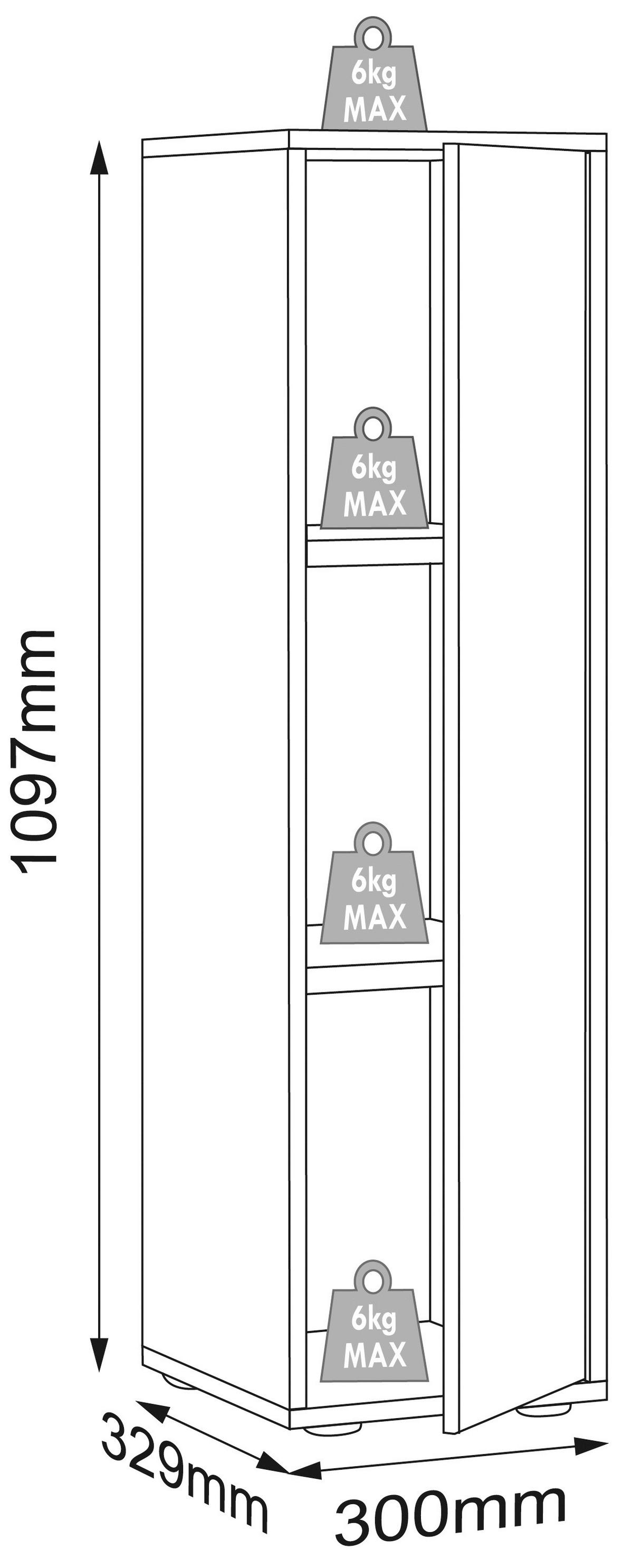 AKTENSCHRANK SALIA B30 - Honigeiche/Weiss, Design, Holzwerkstoff (30/110/33cm) - MID.YOU