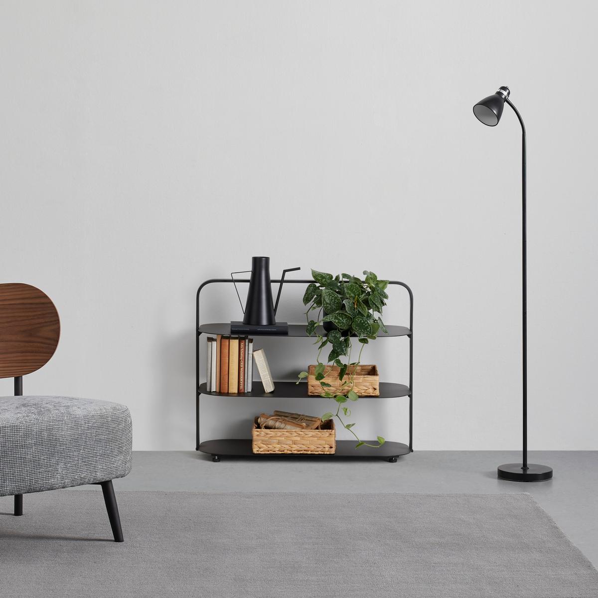 Regal Levit in Schwarz - Schwarz, MODERN, Kunststoff/Metall (80/65/35cm) - Premium Living
