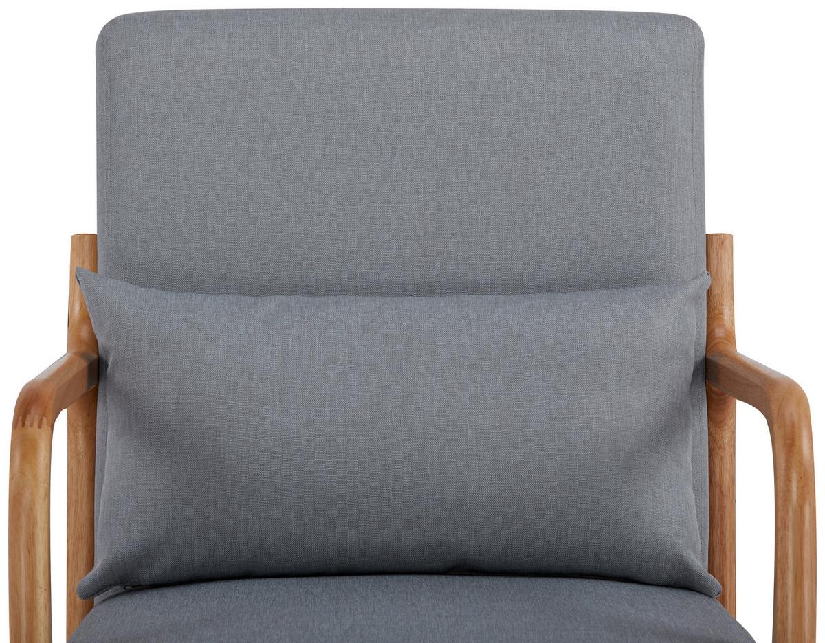 FOTEL JEAN - kolor naturalny/szary, Modern, tkanina/drewno (73/76/60cm) - Livetastic