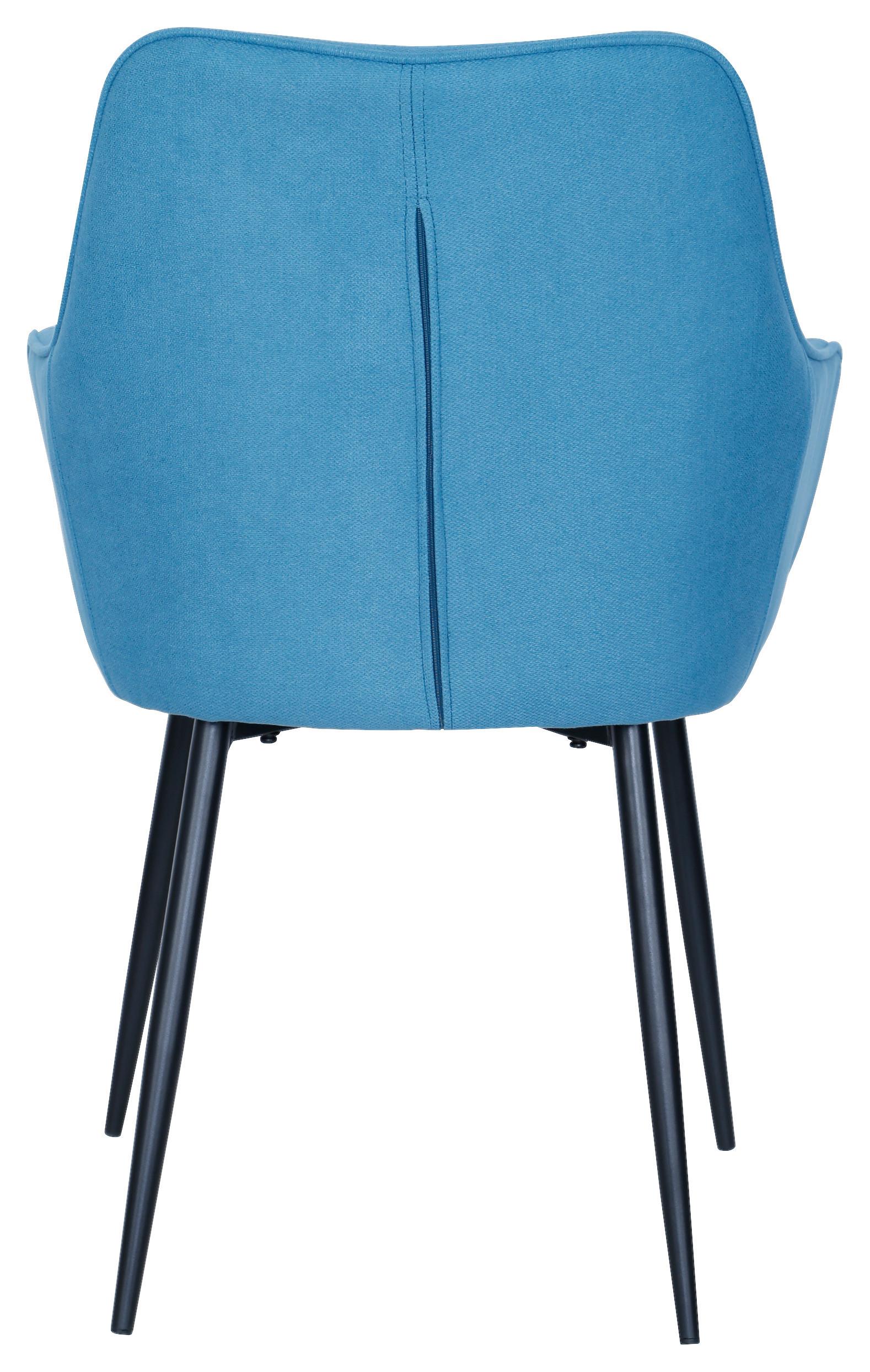 STOL MED ARMSTÖD ELENA -TOP- - turkos/svart, Modern, metall/trä (57/85/60cm) - Mömax