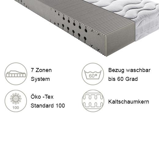 Kaltschaummatratze Pro Body ca. 80x200 cm Weiß - Weiß, Basics, Textil (80/200cm) - Breckle
