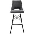Barhocker Grau/Schwarz - Schwarz/Grau, MODERN, Holz/Textil (44,5/109,5/51.5cm) - Mömax modern living