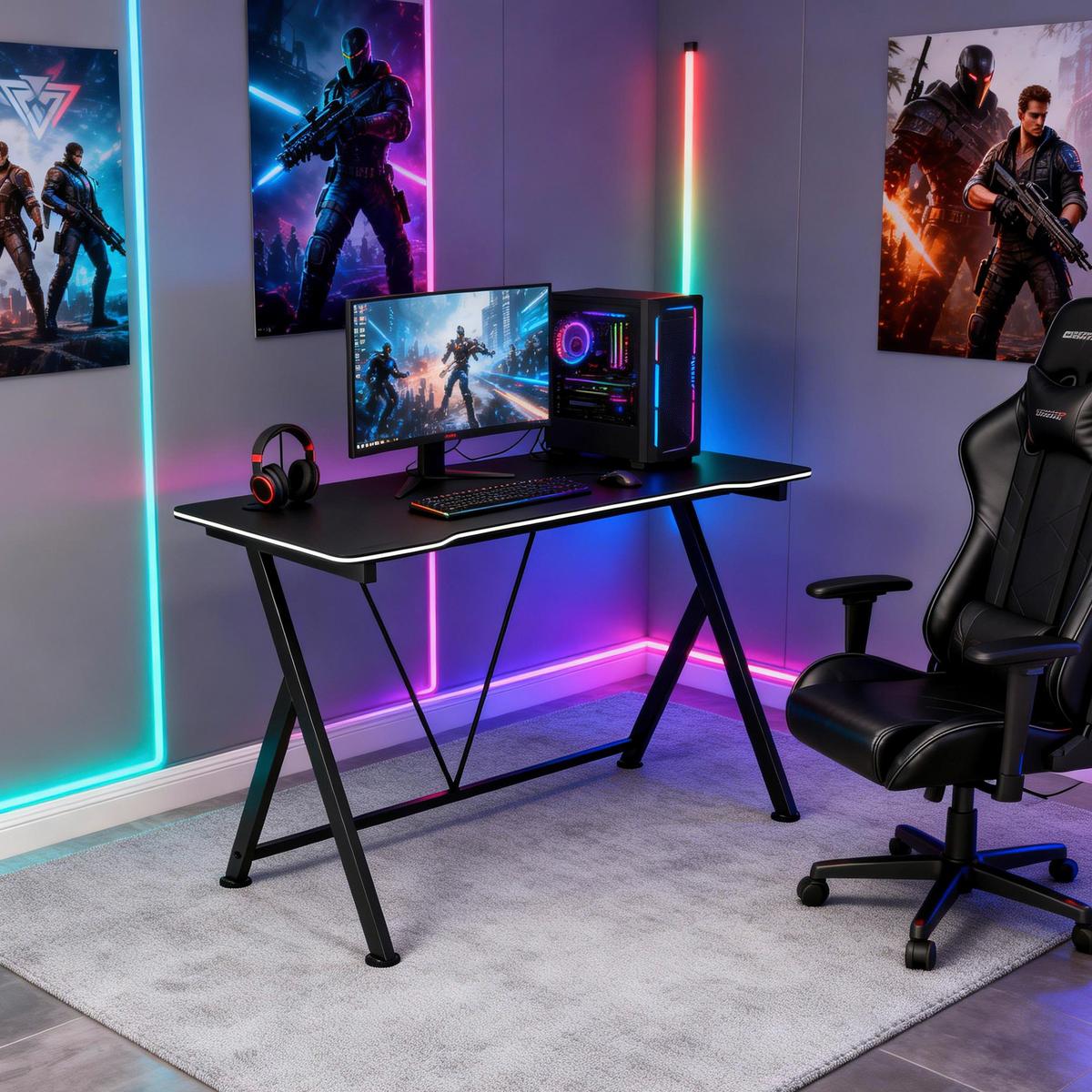 Radni Stol Paul - bijela/crna, Trend, drvni materijal/metal (110/75/60cm) - Modern Living