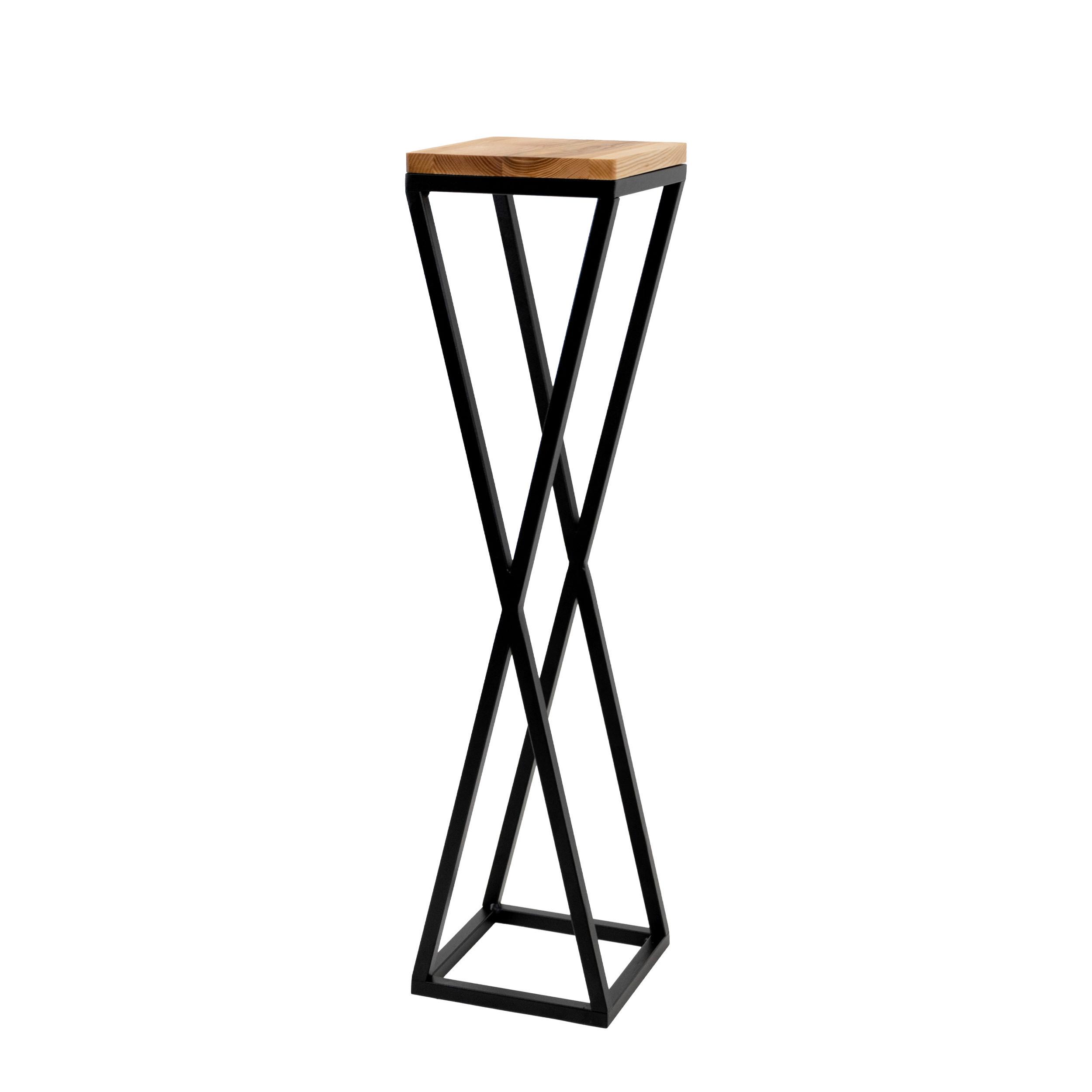 Blumenständer Schwarz - Schwarz, Basics, Metall (19/77/19cm)