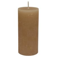Stumpenkerze Lia in Sandfarben - Sandfarben, MODERN (6,8/15cm) - Premium Living