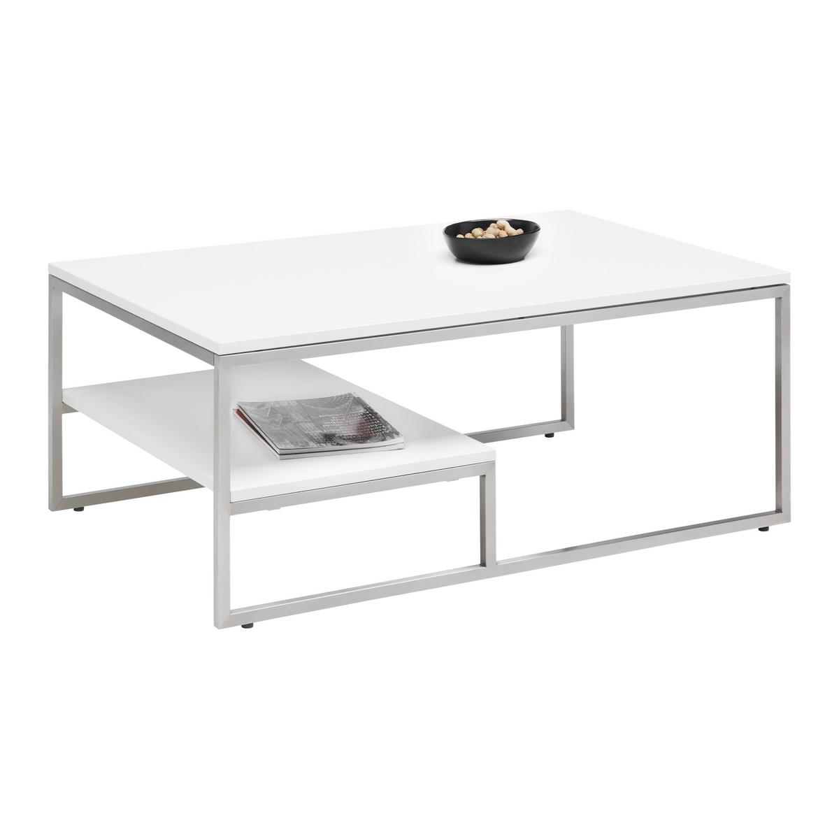 Couchtisch Studio 11 in Polarweiß - MODERN, Holzwerkstoff/Metall (110/43/70cm) - Premium Living